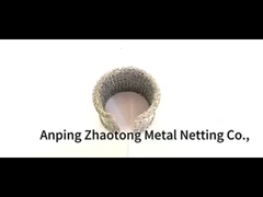 Rolos de malla de alambre de punto de acero inoxidable tejido simple Tamaño personalizado Amarillo plateado