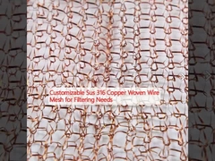 Las redes de alambre tejido de cobre Sus 316 personalizadas para filtración
