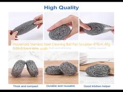 Anchura del alambre del depurador los 8*8cm 40g 0.08-0.5m m de la cacerola de la bola de la limpieza del acero inoxidable del hogar