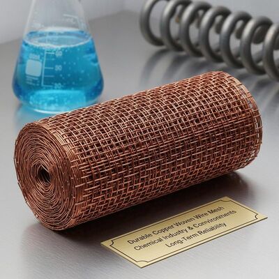 Malla de alambre tejida de cobre duradera adecuada para la industria química y entornos corrosivos, que proporciona fiabilidad a largo plazo