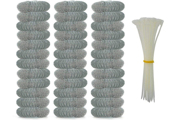 bola de limpieza de acero inoxidable 7.5g de los 2*6cm/depurador de la cocina del metal plateado